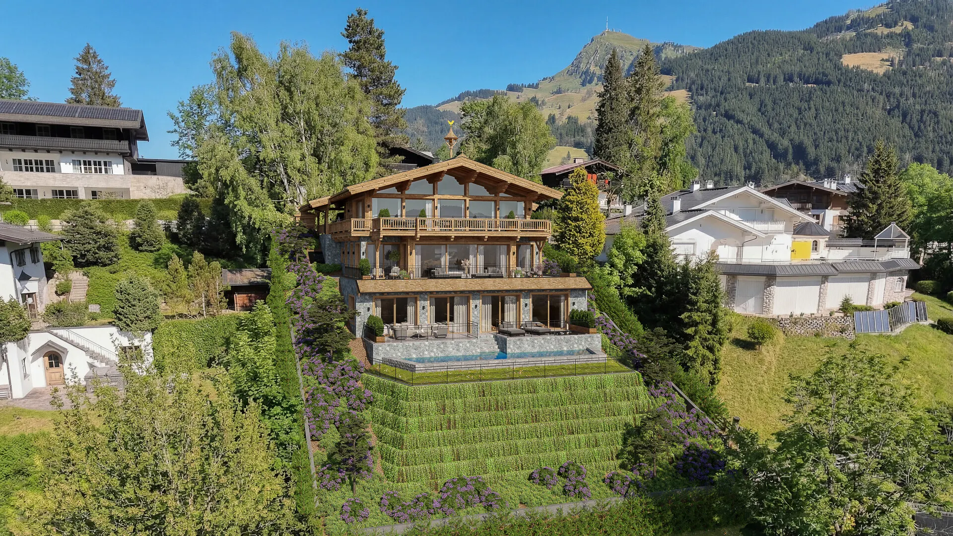 KITZIMMO-Grundstück mit Baugenehmigung in einzigartiger Toplage am Lebenberg - Immobilien Kitzbühel.